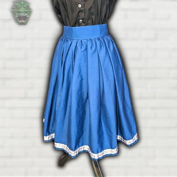 𝅺vintage 1940's Authentic German Dirndl Circle Skirt, Rockabilly Twee Small - Picture 3 of 6